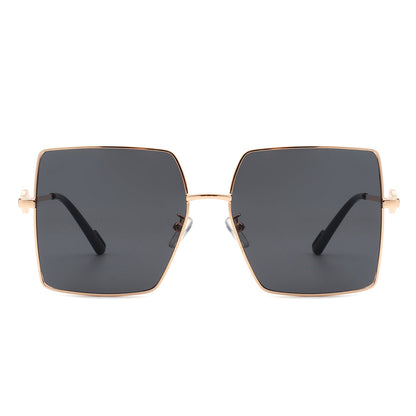 Benazia - Square Oversize Flat Top Large Tinted Women Fashion Sunglasses - Apprev1 PLUS STORE