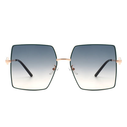 Benazia - Square Oversize Flat Top Large Tinted Women Fashion Sunglasses - Apprev1 PLUS STORE