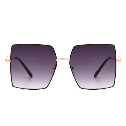 Benazia - Square Oversize Flat Top Large Tinted Women Fashion Sunglasses - Apprev1 PLUS STORE