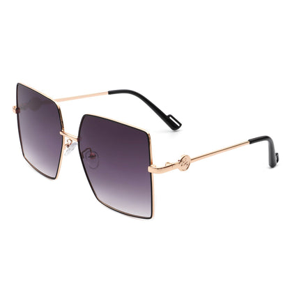 Benazia - Square Oversize Flat Top Large Tinted Women Fashion Sunglasses - Apprev1 PLUS STORE